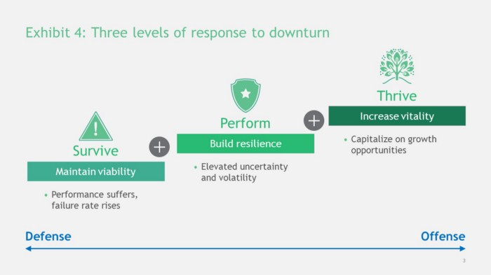 Three levels of downturn response